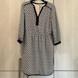 Banana Republic‎ | Checkered Plaid Shirt Dress | Black & Cream | Women's 4